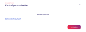 gettup - Finanzen - Kontosynchronisation