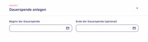 gettup - Kontakt - Dauerspende - Datum