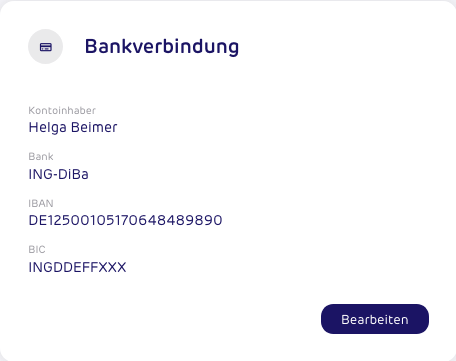 gettup - Organisation - Bankverbindung