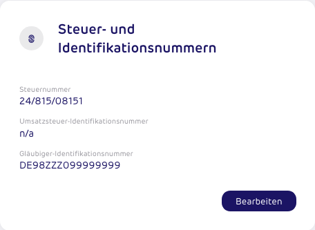 gettup - Organisation - IDs