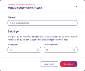 gettup - Organisation - Mitgliedschaft - Neu