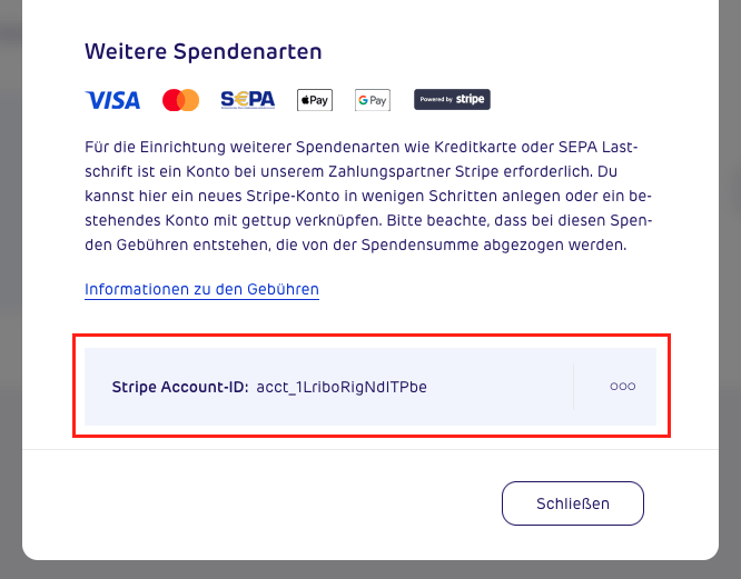 Screenshot - gettup - Stripe - Account-ID
